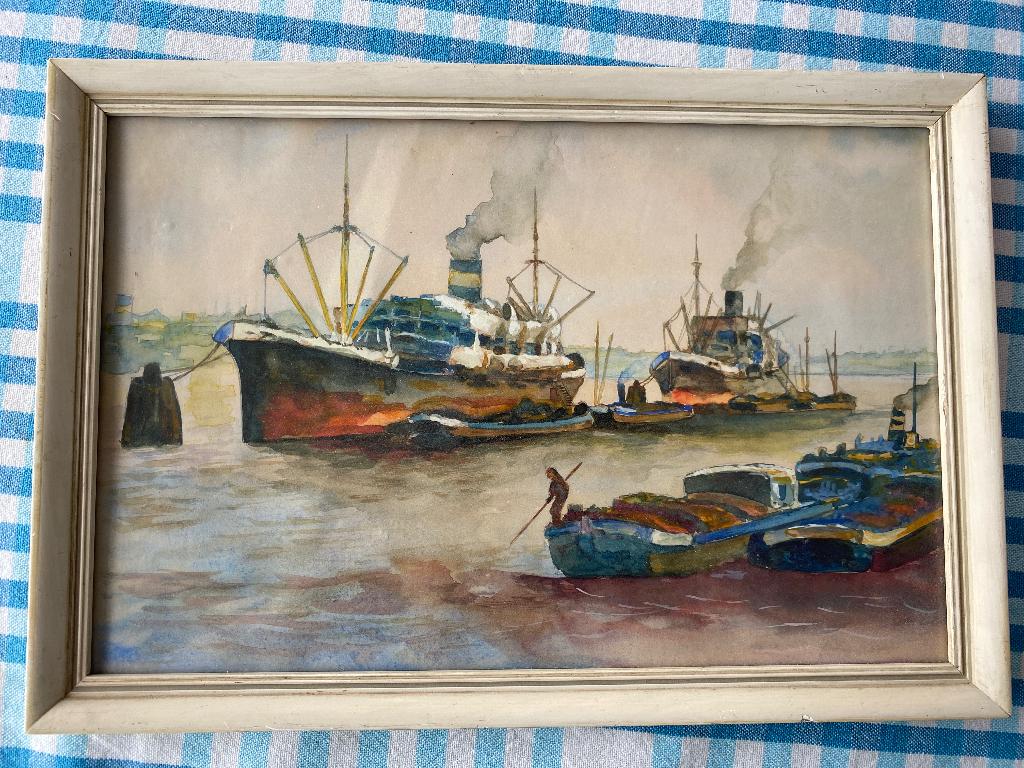 Aquarel, Antiek en Kunst, Kunst | Schilderijen | Klassiek, Ophalen of Verzenden