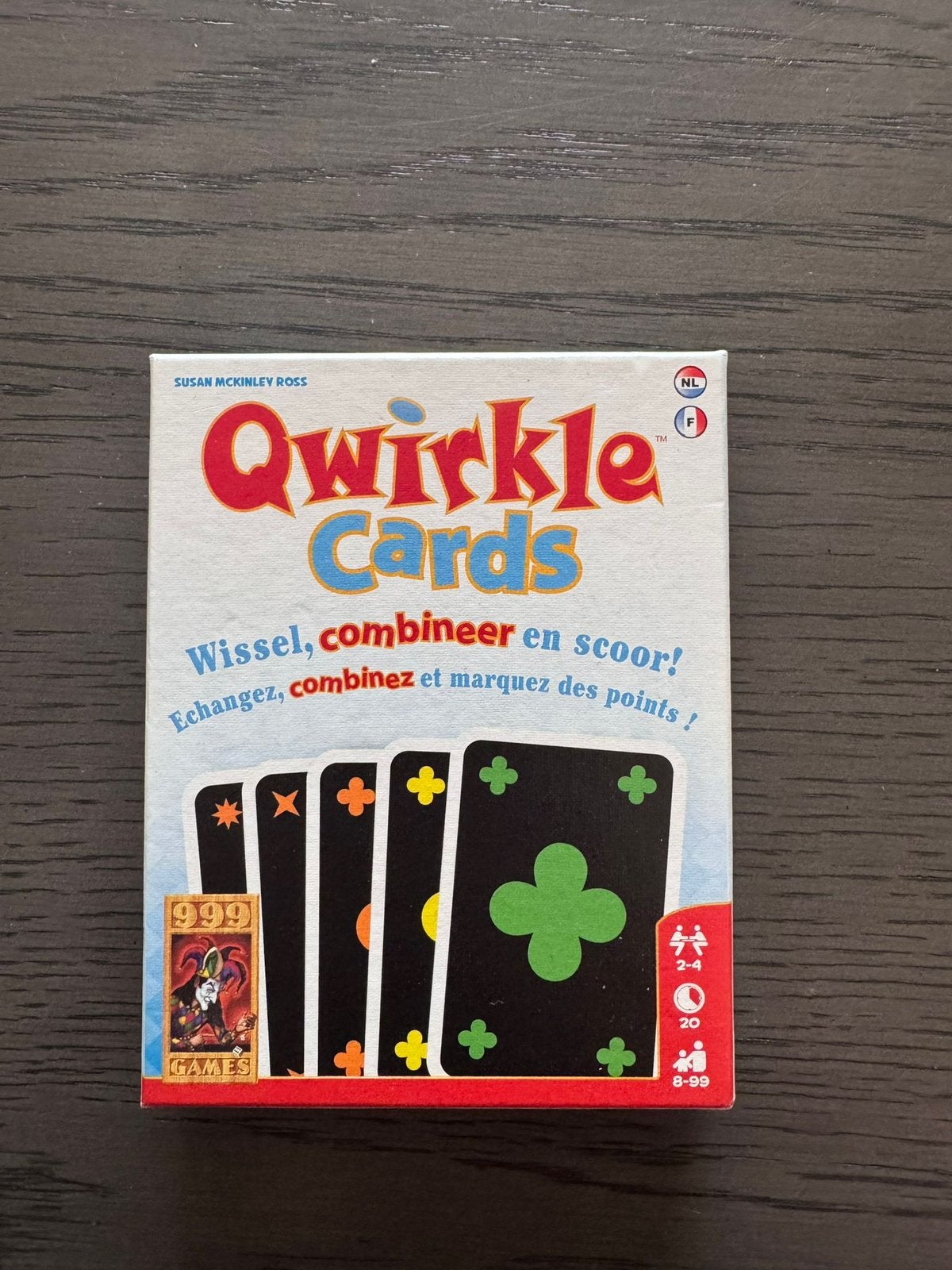 Qwirkle kaartspel €2,50 koopje!!, Hobby en Vrije tijd, Een of twee spelers, Ophalen of Verzenden, Zo goed als nieuw