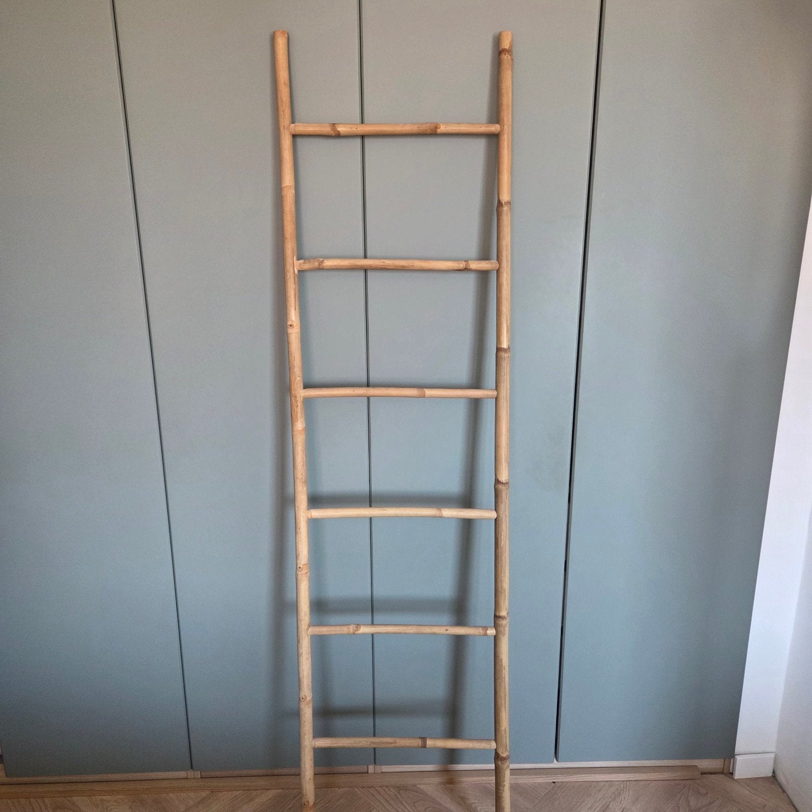 Bamboe handdoek ladder, Boho, Ophalen, Zo goed als nieuw, Bruin