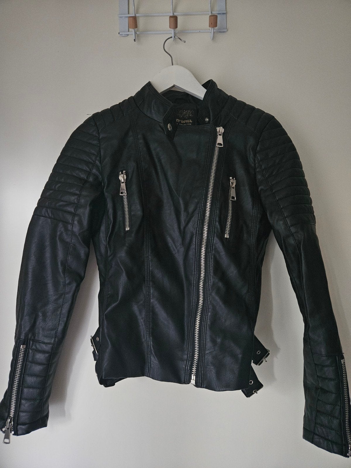 Zwarte bikerjack met ritsen van Crazy Lover, Kleding | Dames, Maat 38/40 (M), Zwart, Crazy Lovers, Ophalen of Verzenden