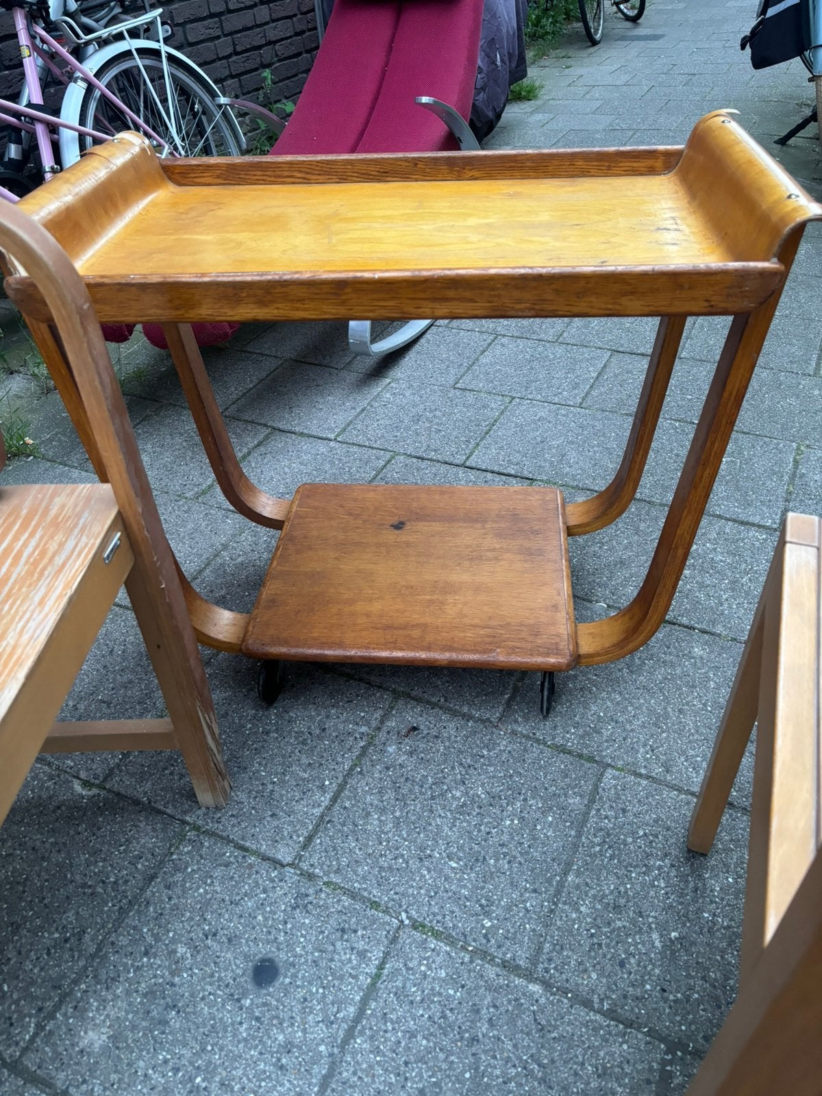 Originele Vintage Pastoe Theewagen Trolley Cees Braakman, Ophalen, Gebruikt, 75 cm of meer, 60 cm of meer