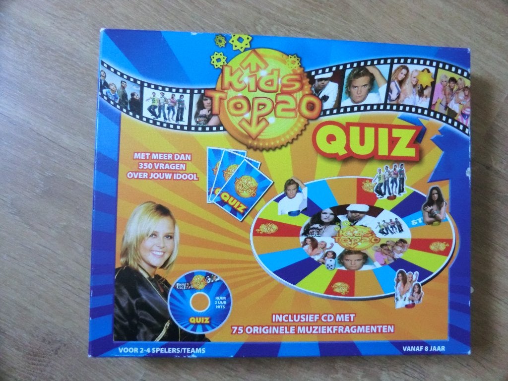 Kids Top 20 Quiz bordspel met CD. 2,50, Drie of vier spelers, Ophalen, Gebruikt, Onbekend