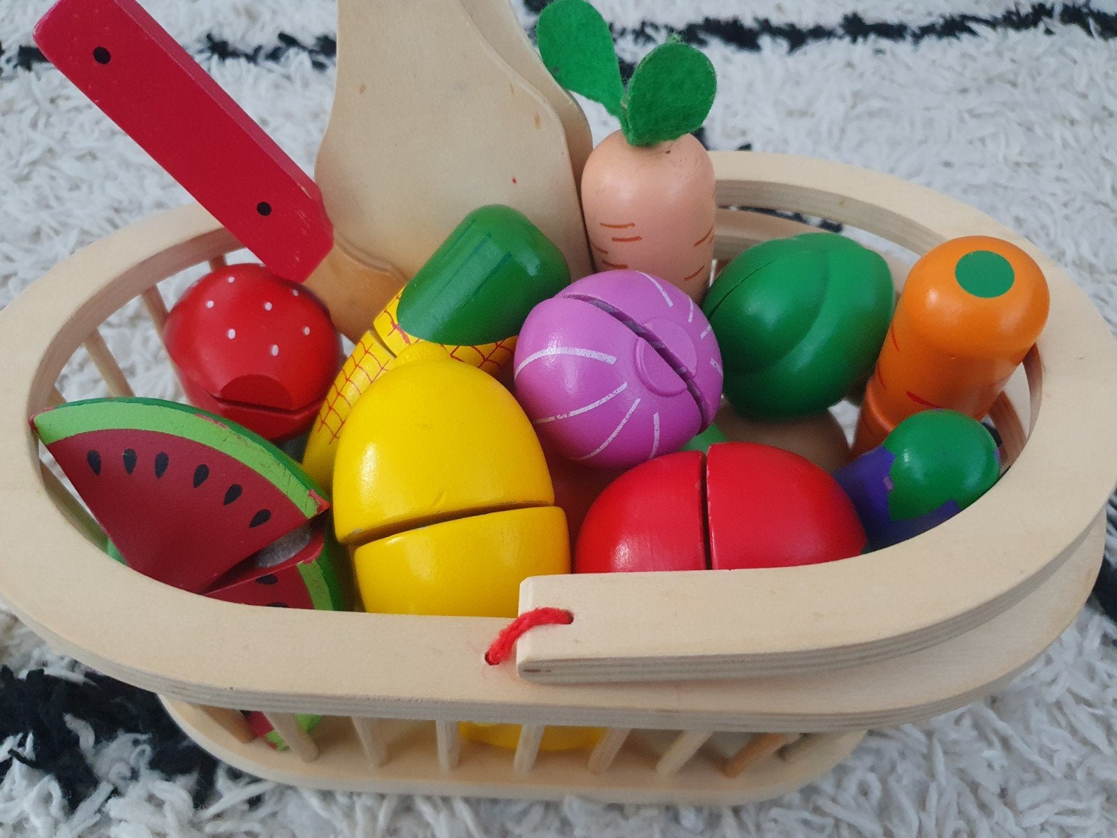 PRIMA STAAT! Houten snij- groente en fruit klittenband, Ophalen of Verzenden, Gebruikt, Overige typen