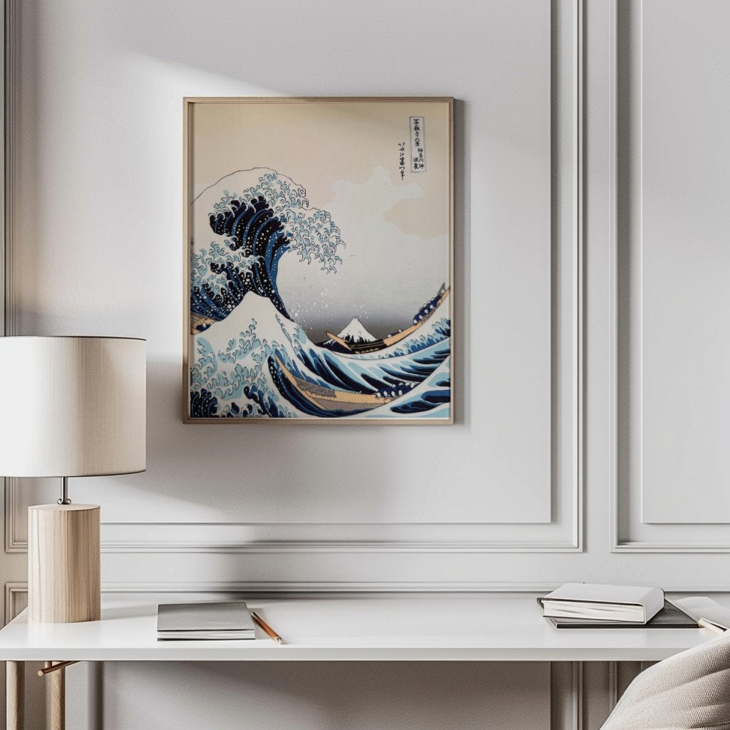 Vintage Hokusai-print 'De Grote Golf' – Japanse muurkunst, Ophalen of Verzenden