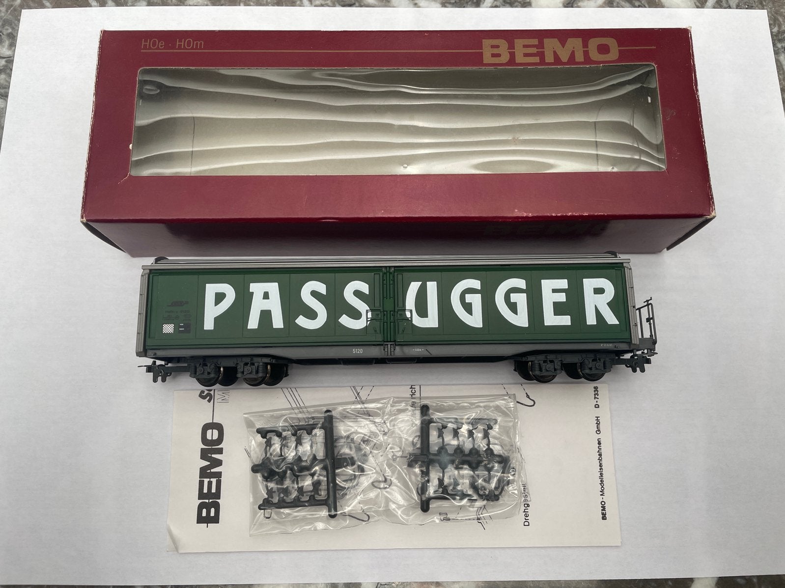 Bemo H0m RhB schuifwandwagen “Passugger” OVP - 2279 110, Overige merken, Gelijkstroom, Verzenden, Wagon