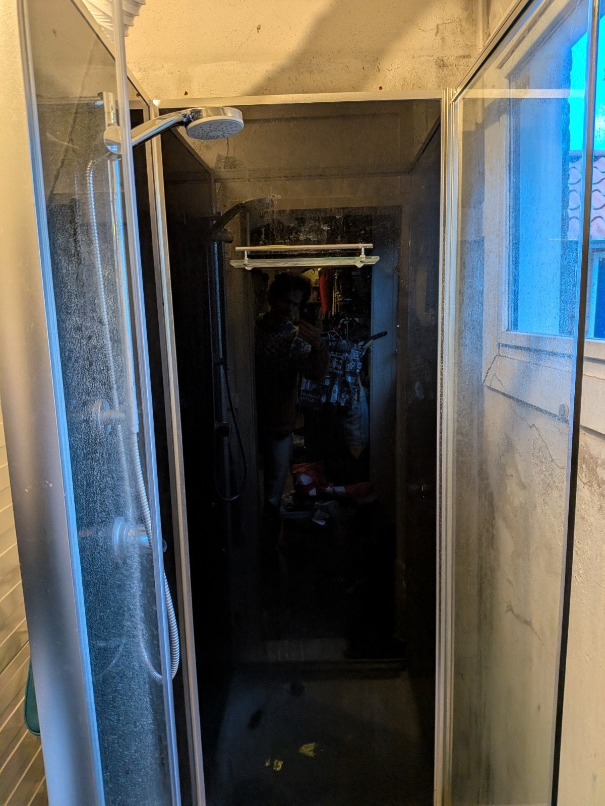 Complete douchecabine Domino 80x80x210 cm (Hornbach), Ophalen, Gebruikt, Chroom, Douche