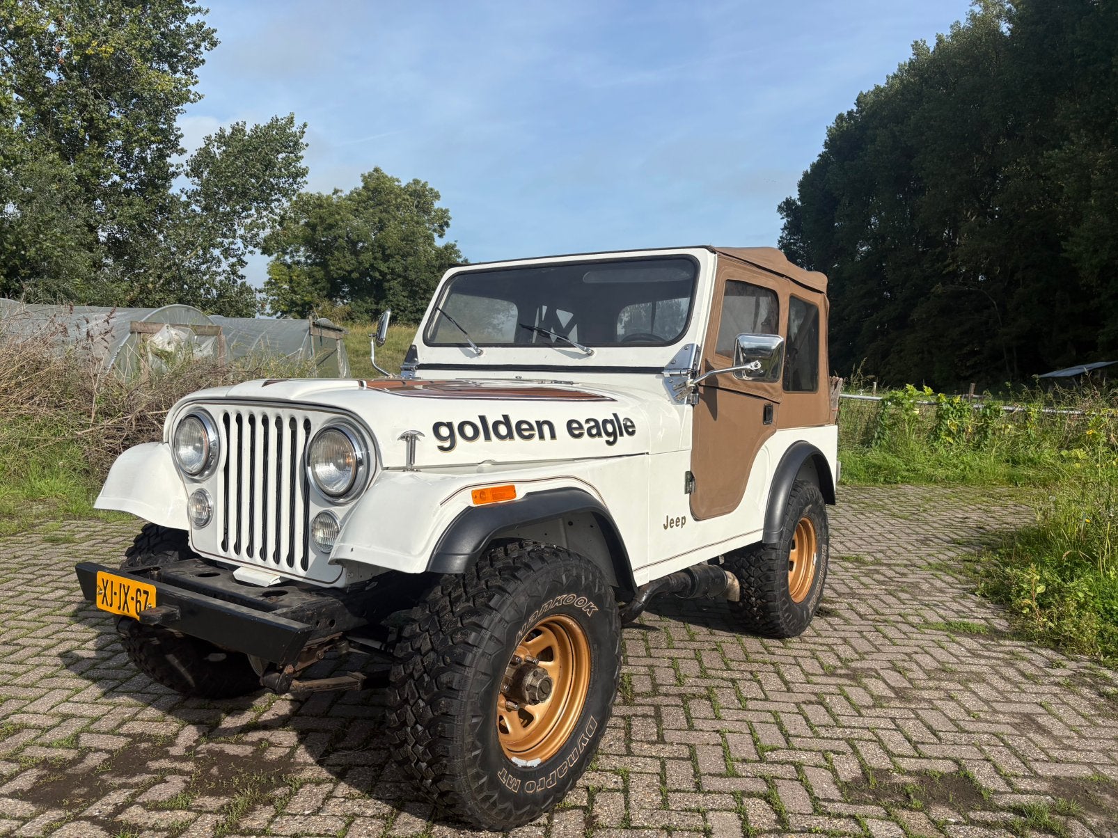 Jeep CJ5 golden eagle V8 4 bak APK inruil mogelijk, Stof, 5000 cc, CJ, Wit