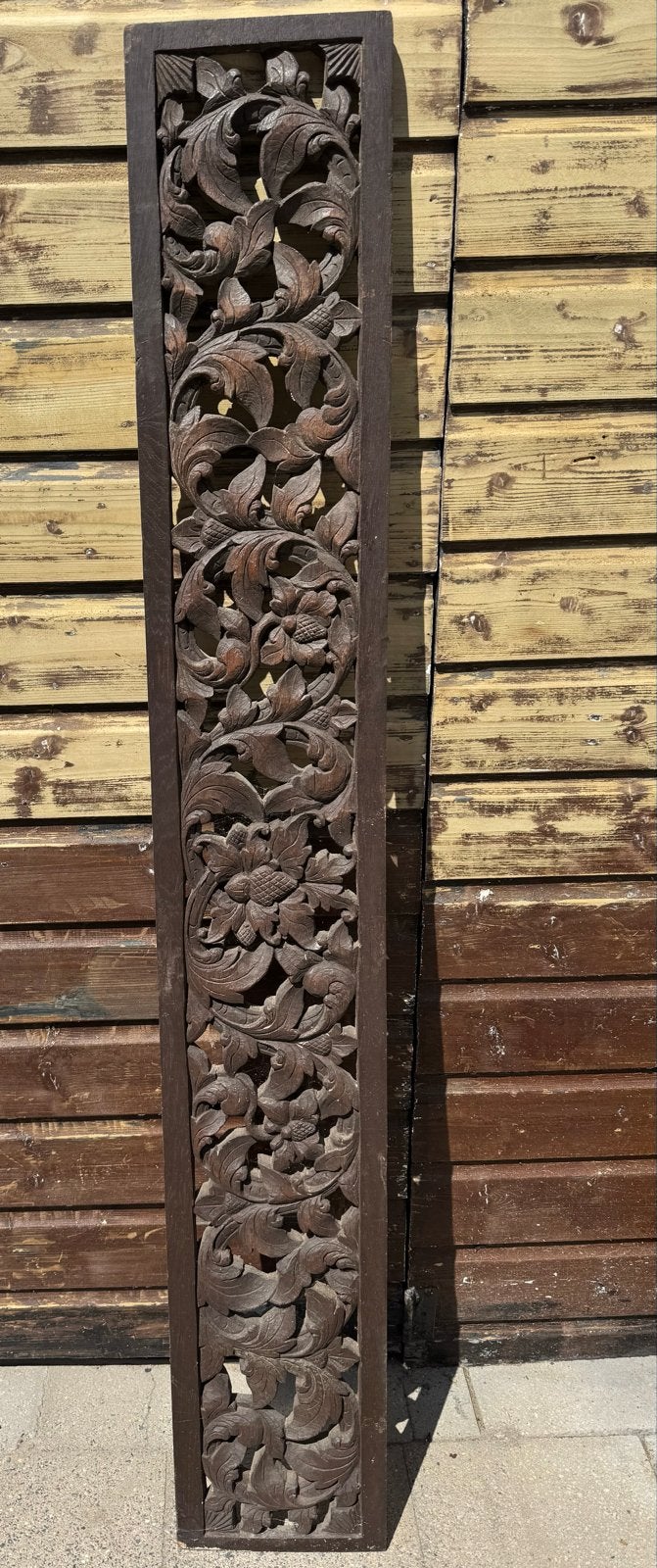 Prachtig Indisch houtsnijwerk met florale motieven, Ophalen, Houtsnijwerk, Handgemaakt, Hout