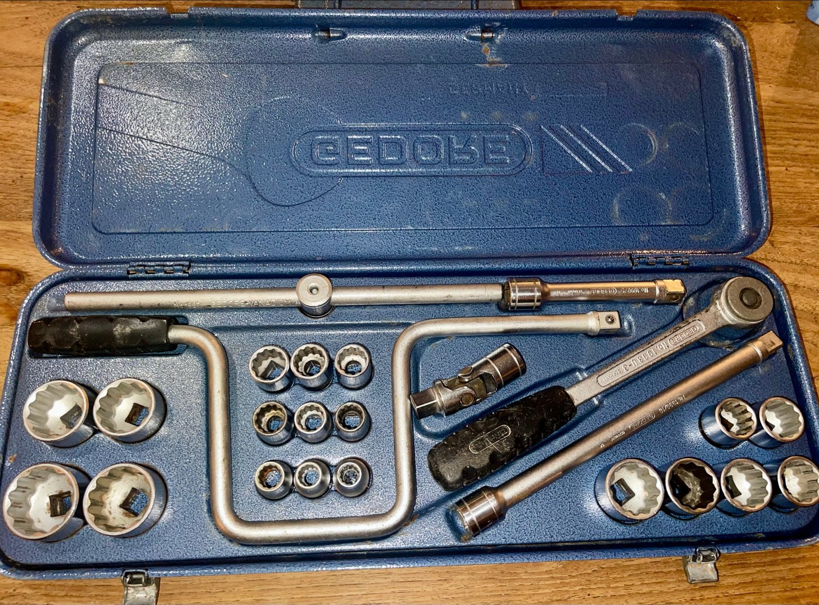 Gedore D19 TMU2 Doppenset - Complete Vanadium Set, Ophalen, Gebruikt, Gereedschapsset, Gedore