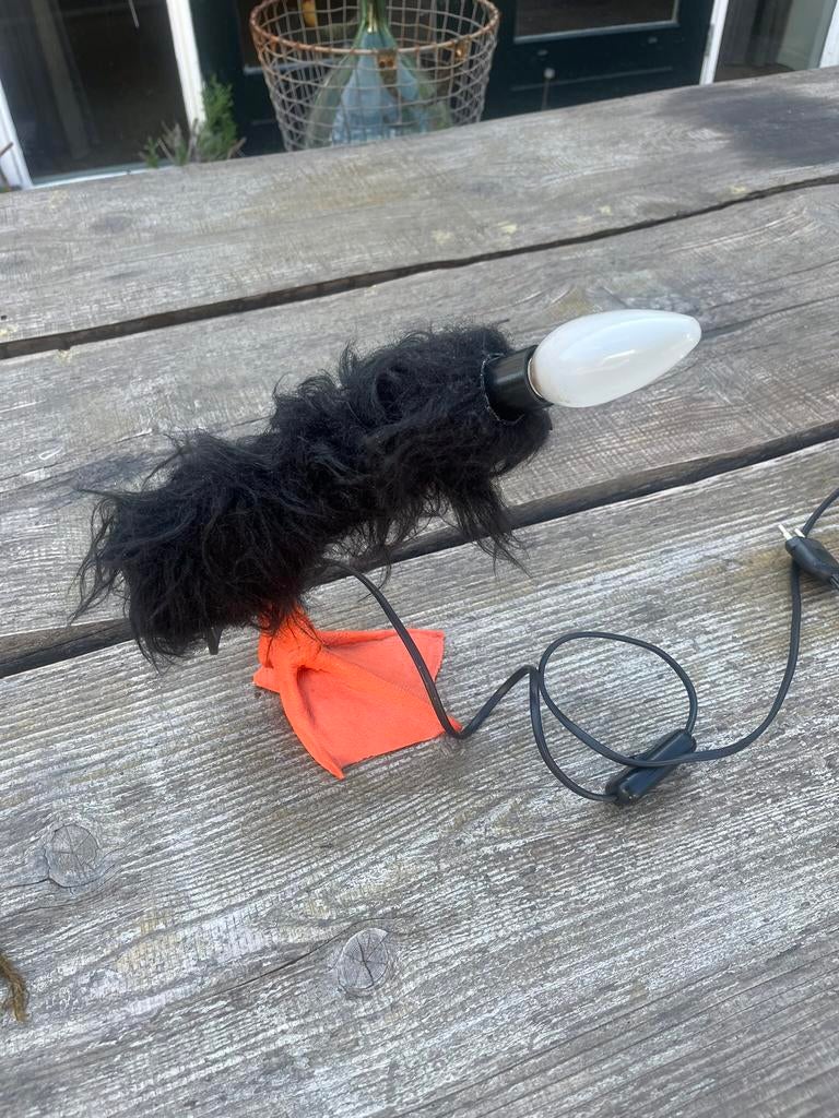 Tafellamp vogelpoot eend oranje vintage €19,50, Huis en Inrichting, Ophalen of Verzenden, Gebruikt