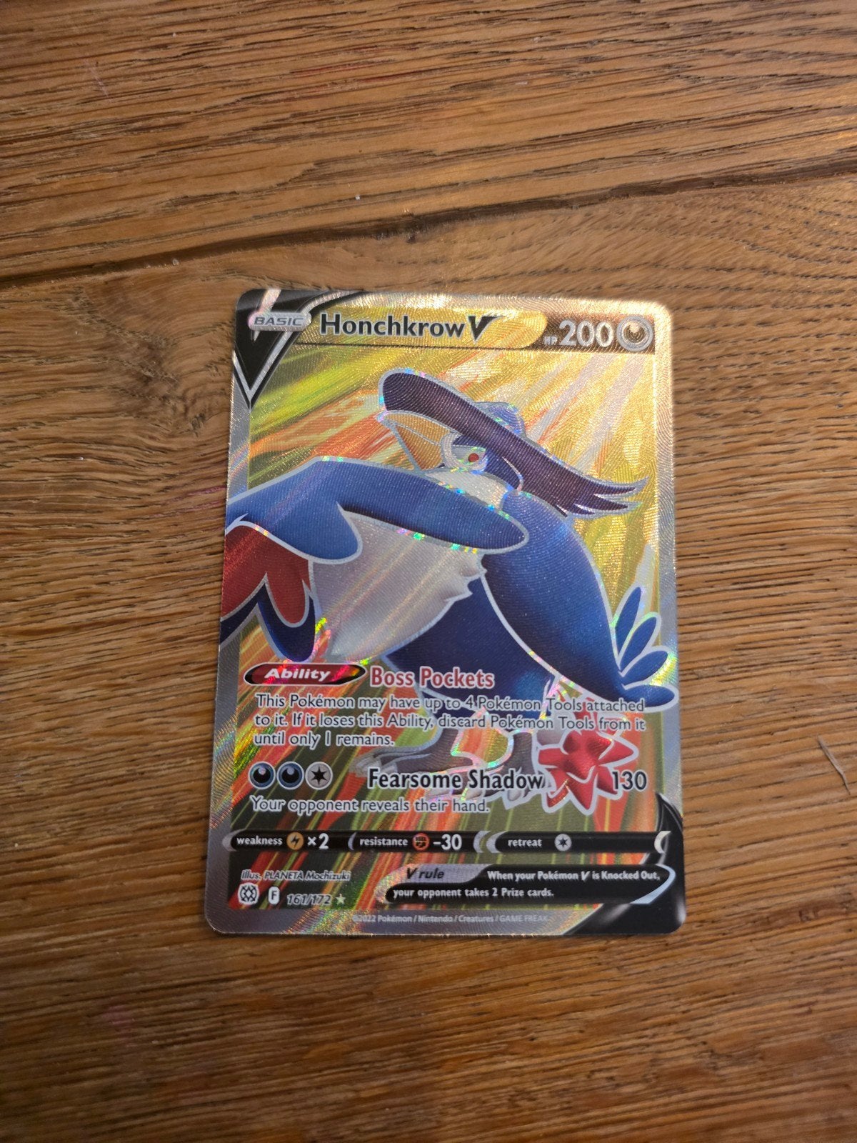 Honchkrow V Pokémon Kaart - Zo goed als nieuw, Ophalen of Verzenden, Zo goed als nieuw, Losse kaart, Foil