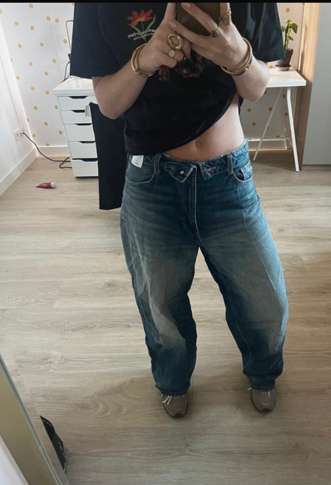 Zara viral baggy jeans, Kleding | Dames, Ophalen of Verzenden, Zo goed als nieuw, Blauw, W30 - W32 (confectie 38/40)
