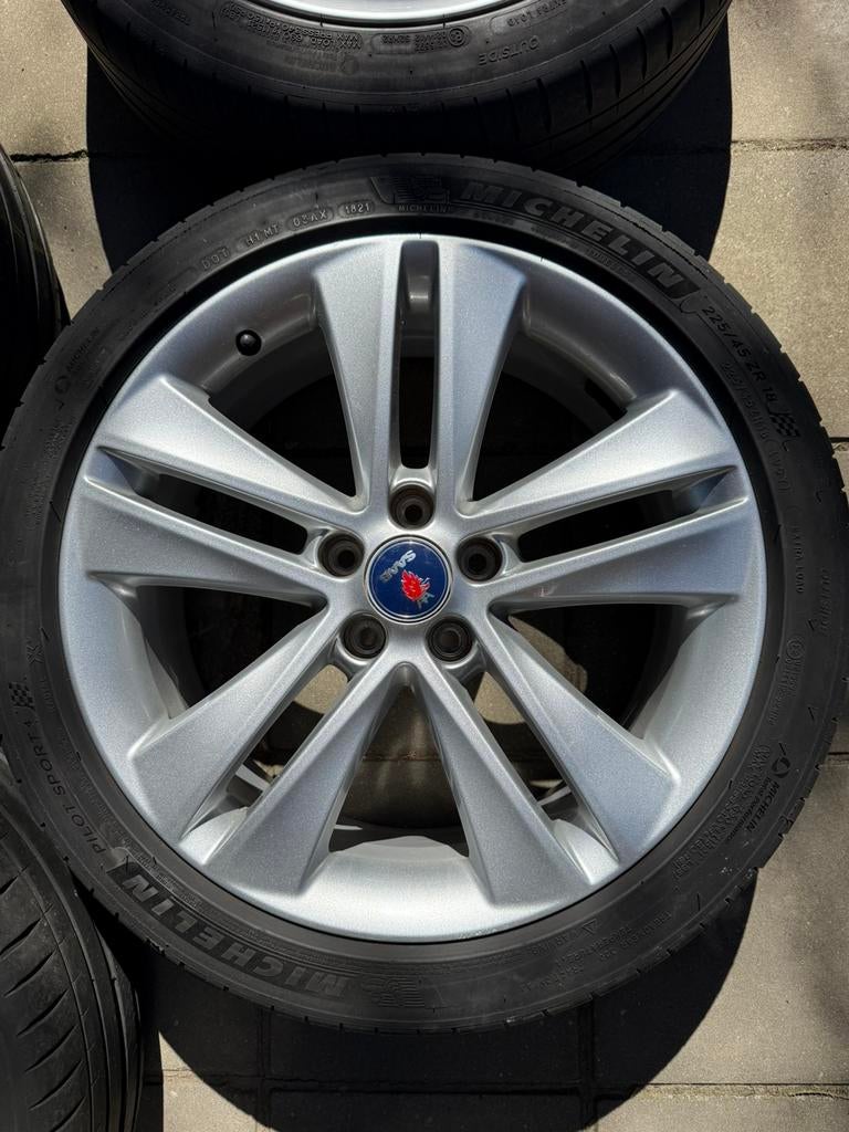 Mooie 18 inch velgen set van Saab 9-3 SS ❇️, Auto-onderdelen, Banden en Velgen, 18 inch, Gebruikt, Velg(en), Verzenden