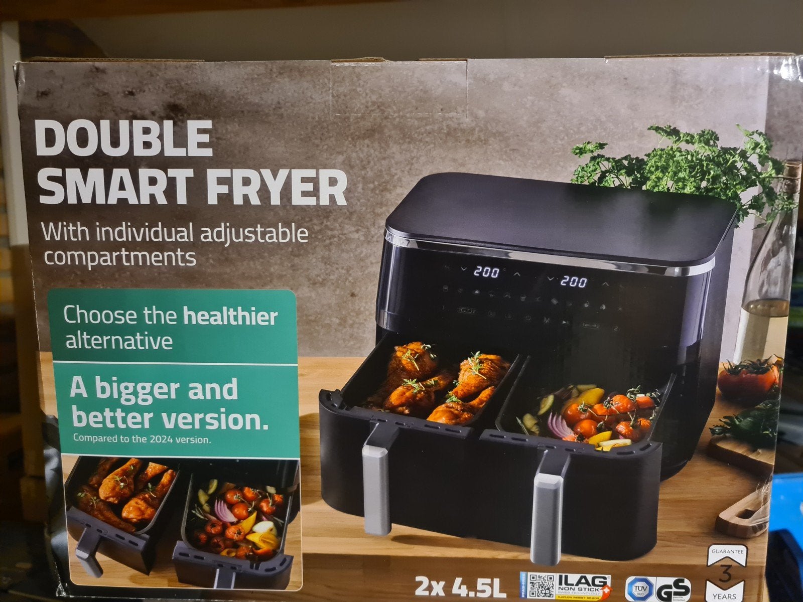 Nieuwe dubbele airfryer, Ophalen of Verzenden, Nieuw, Airfryer XXL, 1500 gram of meer
