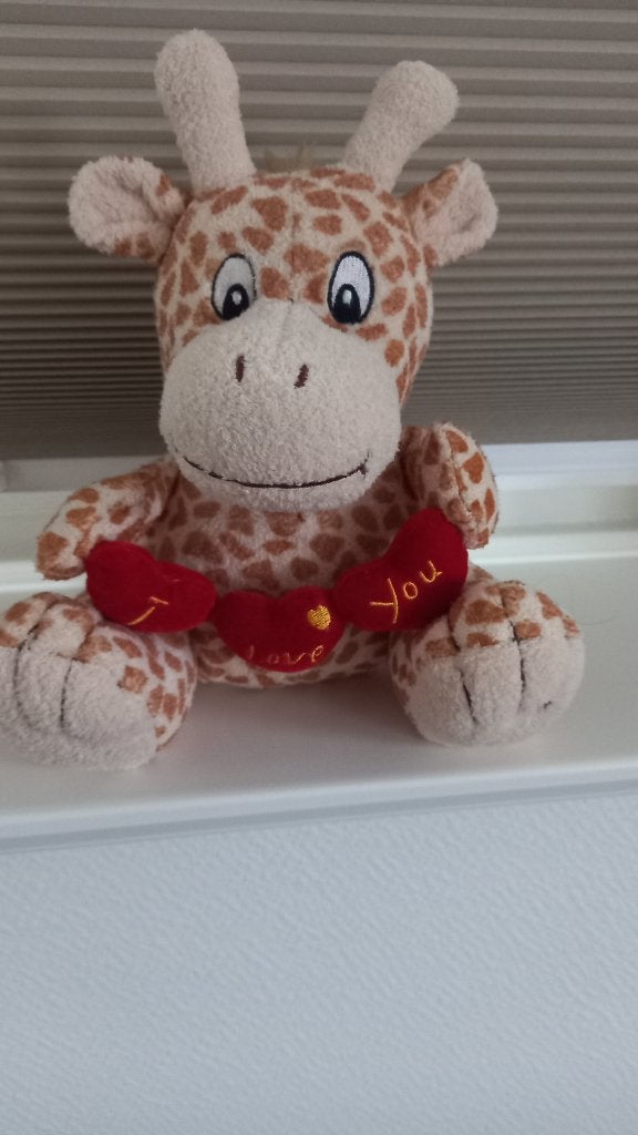 Giraffe knuffel I love you, Ophalen of Verzenden, Zo goed als nieuw, Overige typen