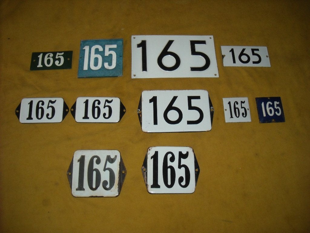 oud emaille huisnummer 165 ook 166 167 168 169 170 171 172 3, Antiek en Kunst, Ophalen of Verzenden
