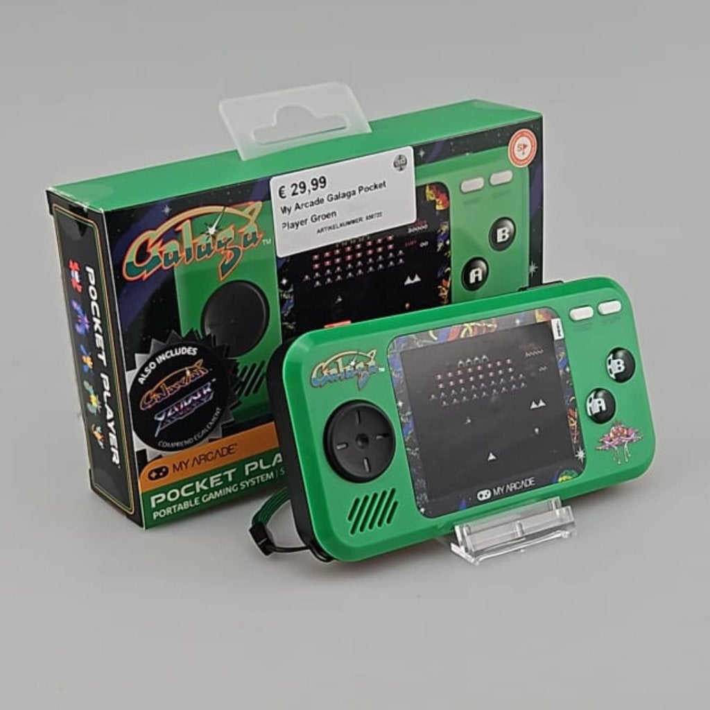 My Arcade Galaga Pocket Player Groen, Flex Ltd., Zo goed als nieuw, https://flex.com/contact-us, Nobelstraat 10, 5807 GA Oostrum LB, Limburg, Nederland