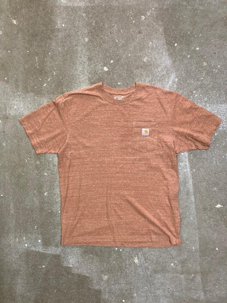 Carhartt T-Shirt – L - Loose Fit - Terracotta - Workwear, Maat 52/54 (L), Bruin, Carhartt, Ophalen of Verzenden