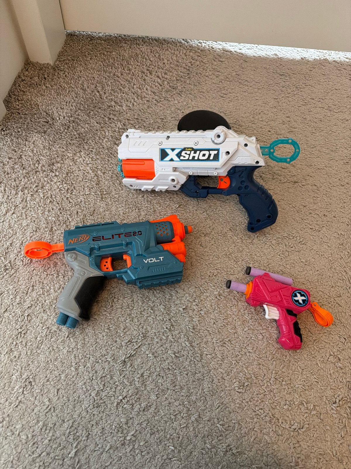 Nerf en X-Shot Blasters - Compleet met pijltjes, Ophalen of Verzenden, Zo goed als nieuw