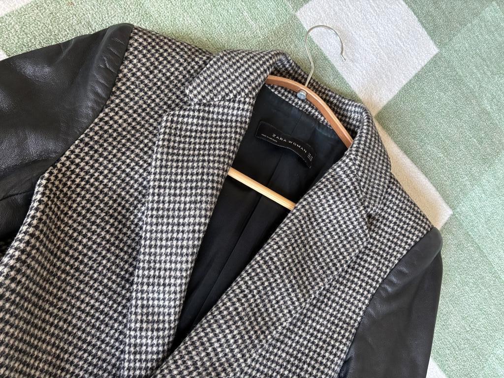 Zara woman jas maat XS zwart/wit tweet leer, Ophalen of Verzenden, Zo goed als nieuw, Maat 34 (XS) of kleiner, Zara