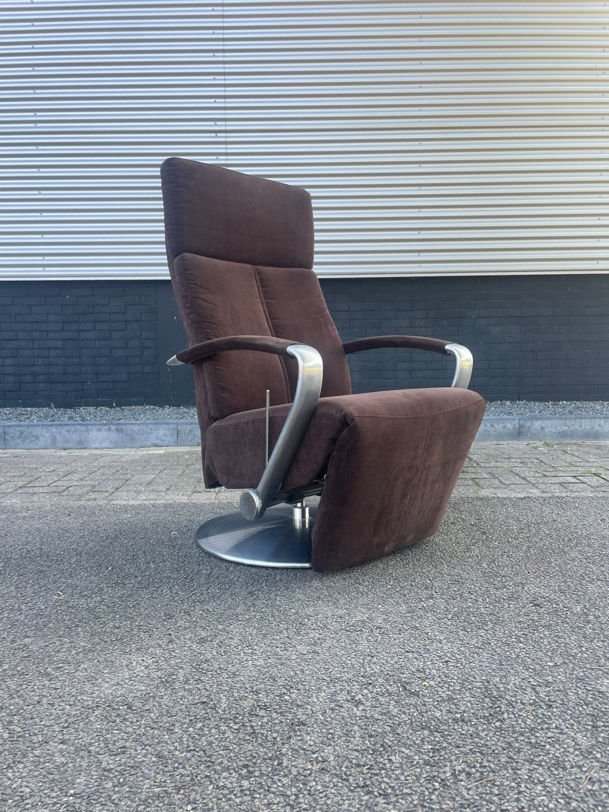 Bruine stoffen relax fauteuil / relax stoel / draai fauteuil, Minder dan 75 cm, Ophalen of Verzenden, 50 tot 75 cm, A