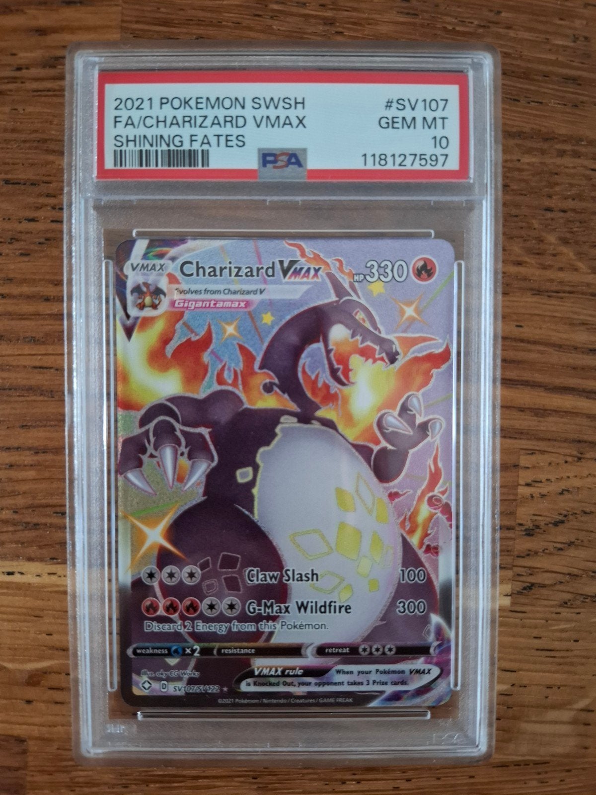 PSA 10 Charizard VMAX SV107/SV122 Shining Fates, Ophalen, Nieuw, Losse kaart