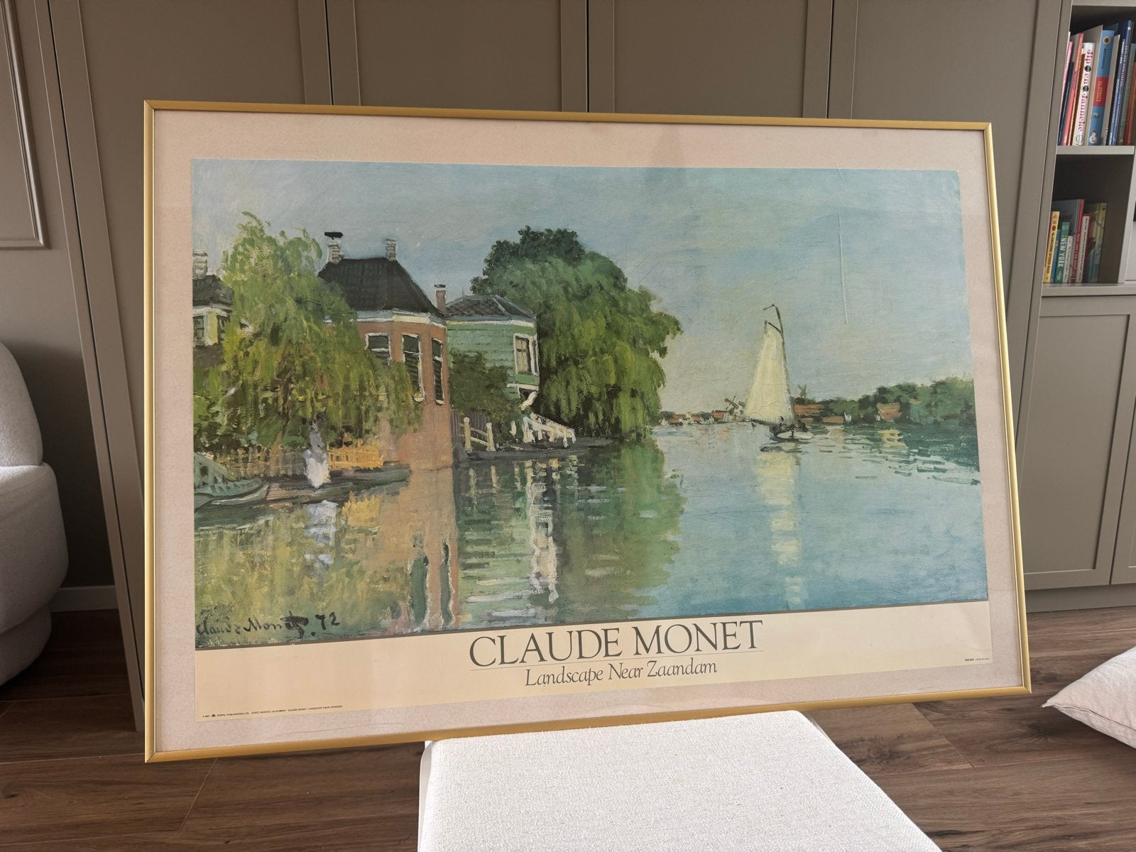 Vintage Claude Monet Poster - Landscape Near Zaandam, Antiek en Kunst, Impressionistisch, Landschap, Print, Papier