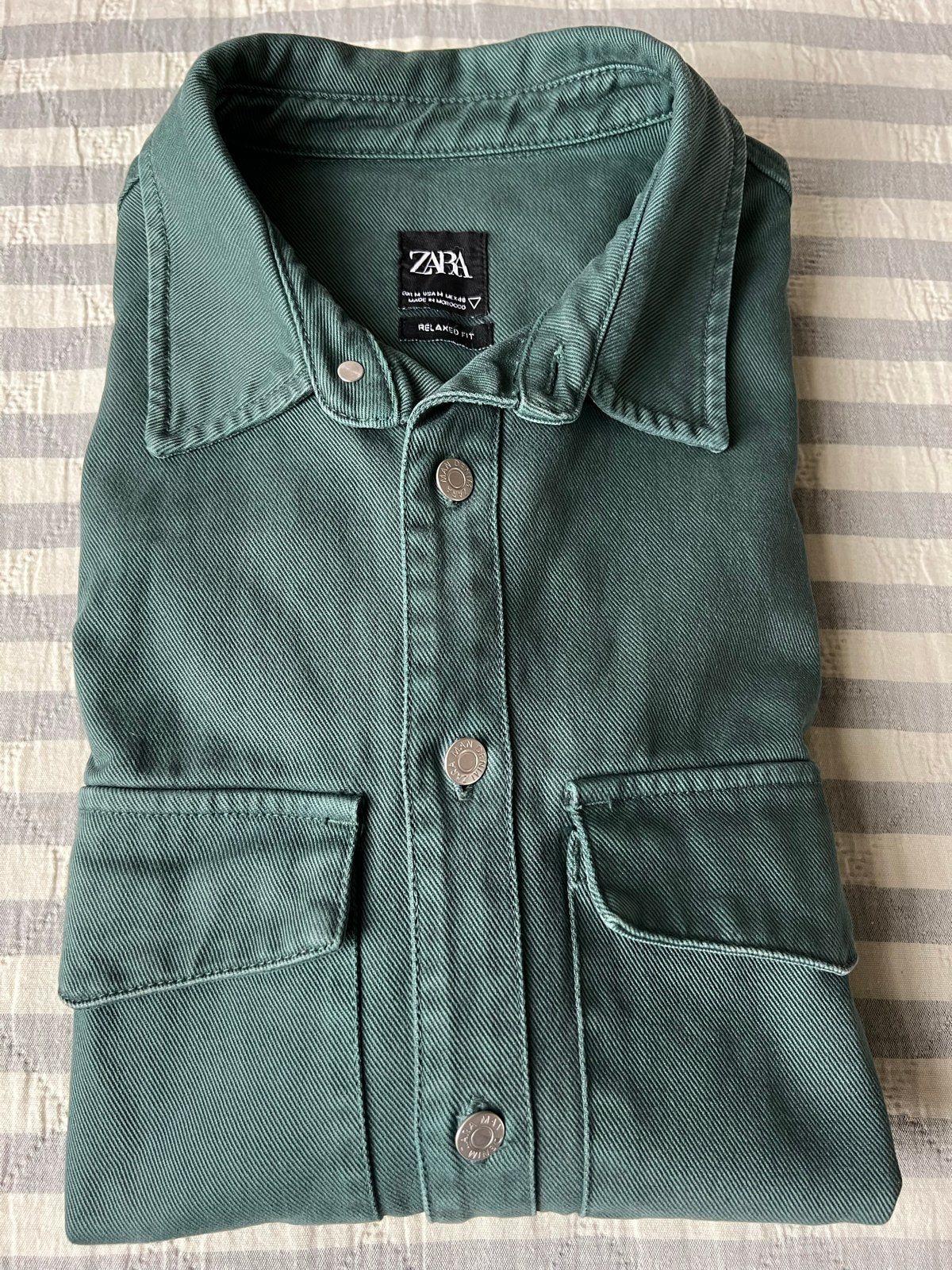 Zara Groen Overhemd Jas Relaxed Fit Maat M, Ophalen of Verzenden, Zo goed als nieuw, Groen, Halswijdte 39/40 (M)
