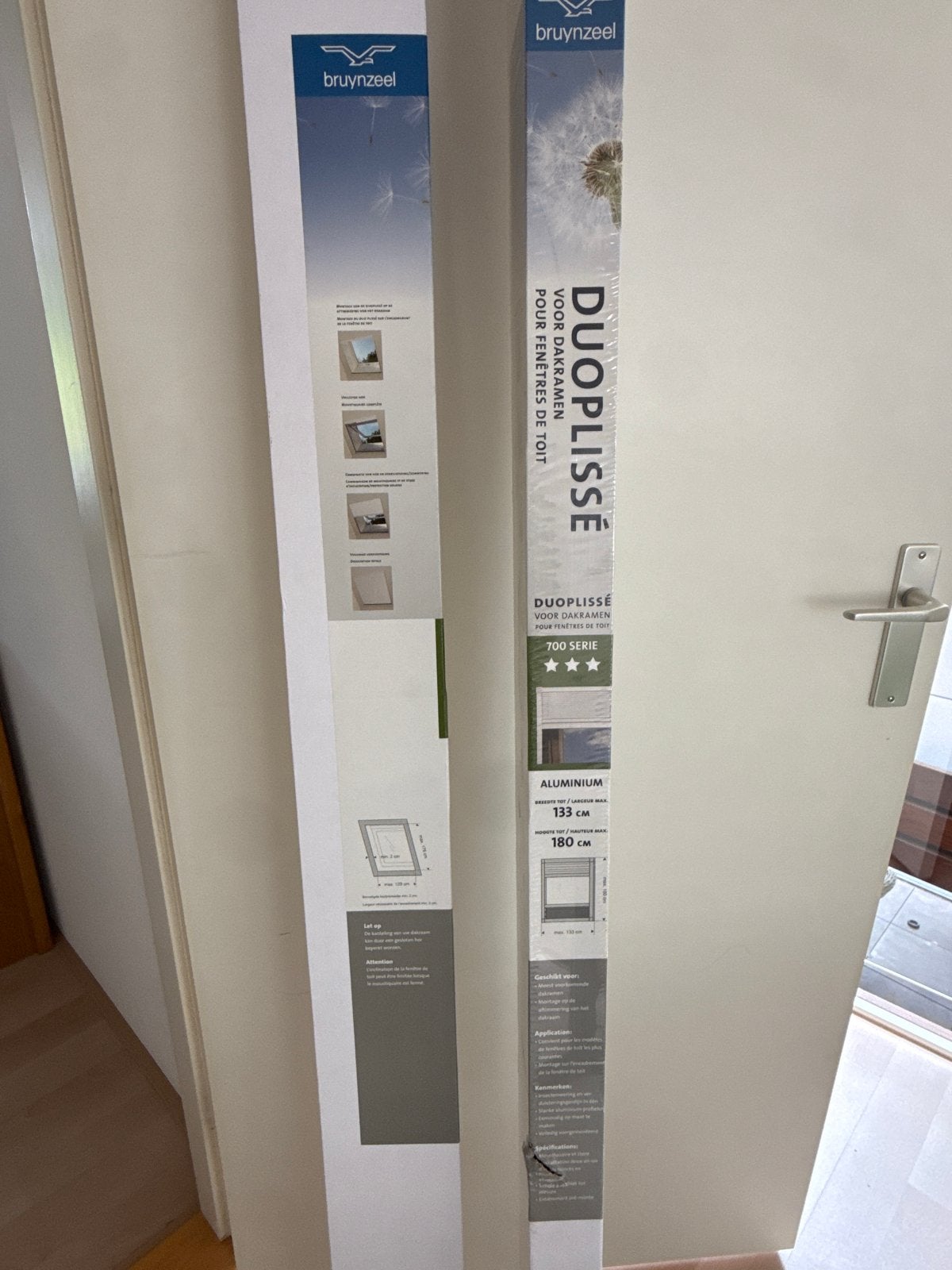 Bruynzeel Duoplissé scherm+hor voor dakramen, max 133x180 cm, Verduisterend, Metaal, Nieuw, Grijs