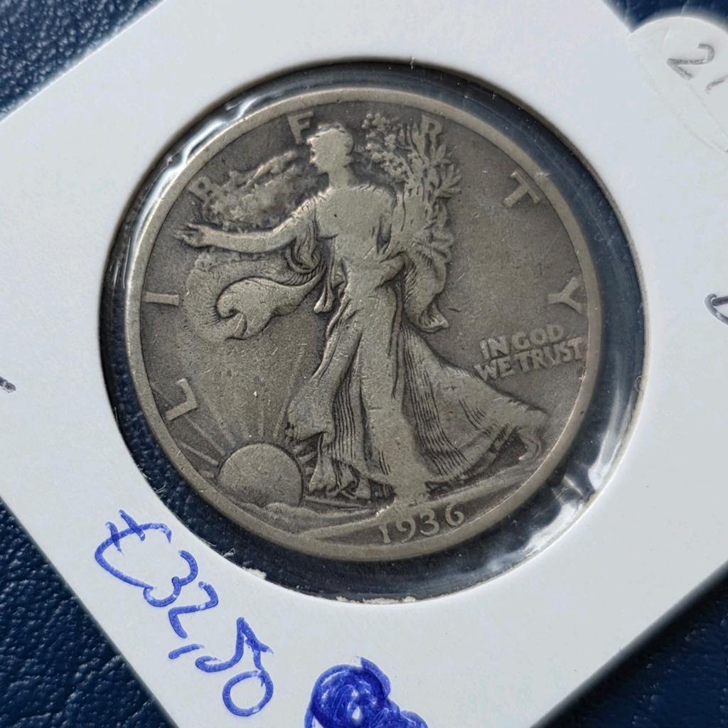 half dollar 1936 amerika, Verzenden, Noord-Amerika, Losse munt, Zilver