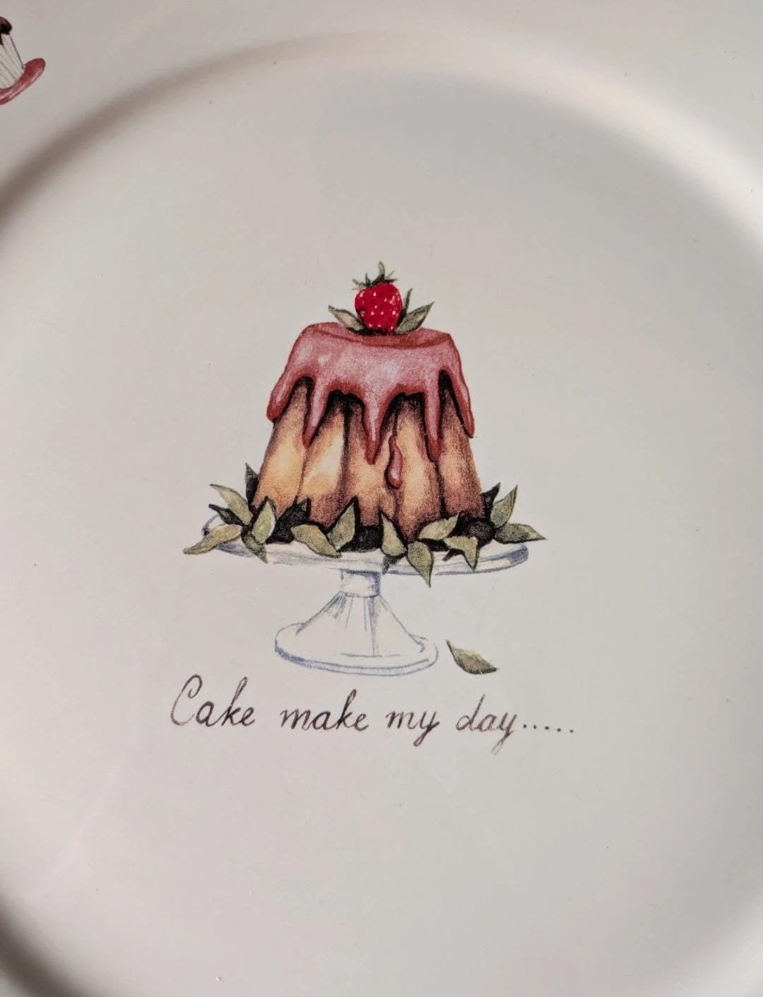 JET bord "Cake make my day", Ophalen of Verzenden, Zo goed als nieuw, Aardewerk, Overige stijlen