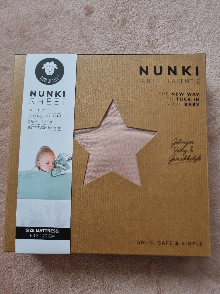 Nunki laken roze - 60   120 cm, Kinderen en Baby's, Ophalen of Verzenden, Zo goed als nieuw, Roze, Nunki