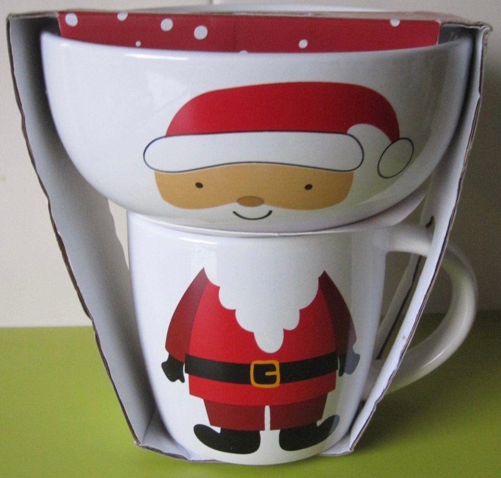 kerst ontbijtset - beker plus kom - nieuw, Ophalen of Verzenden, Nieuw