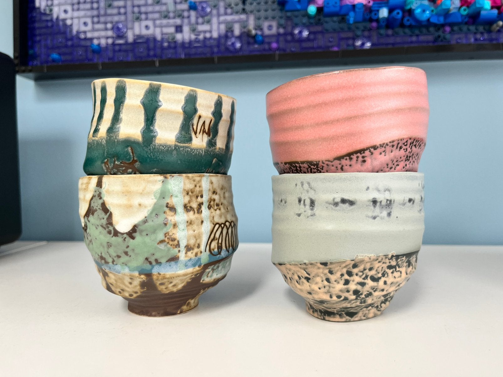 HK living - Artist ceramics koffie kopjes set, Huis en Inrichting, Keuken | Servies, Ophalen, Keramiek, Zo goed als nieuw, Overige stijlen