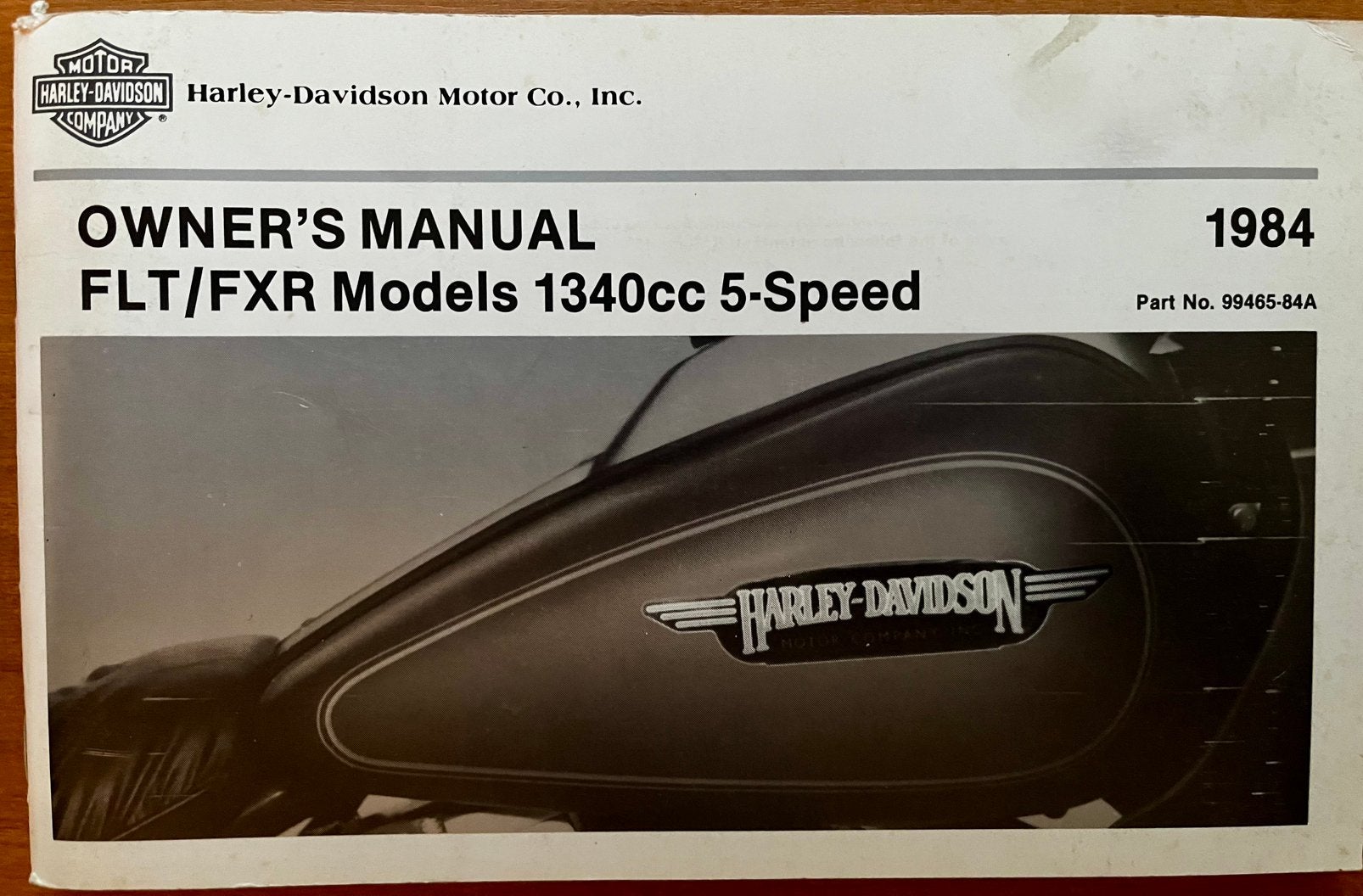 Harley Davidson Owners Manual FLT/FXR 1984, Ophalen of Verzenden, Harley-Davidson of Buell