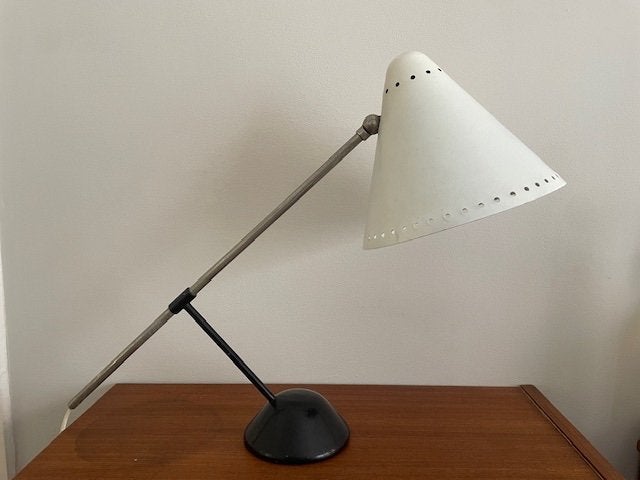 vintage ARTIMETA M1 – tafellamp van Floris Fiedeldij, Gebruikt, Vintage - Mid Century, Minder dan 100 cm, Metaal