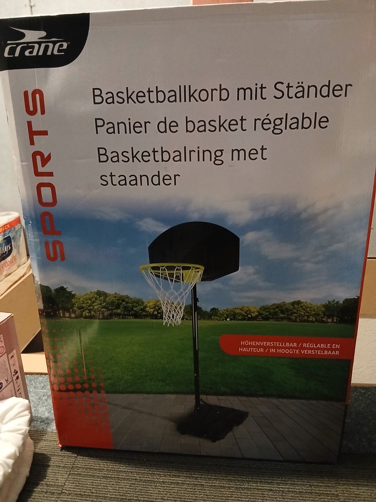Basketbal met staander, Sport en Fitness, Basketbal, Ophalen of Verzenden, Nieuw, Ring, Bord of Paal