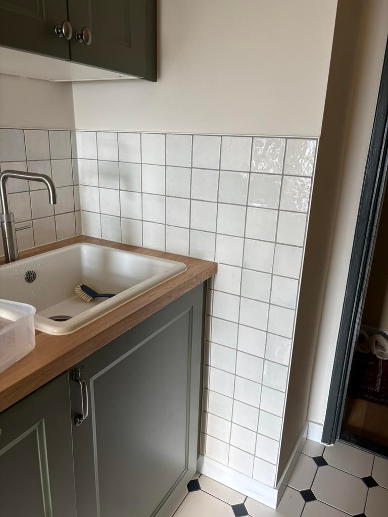 1,8 m2 Wandtegel Menorca wit glans vintage craquele 1010, Ophalen, Nieuw