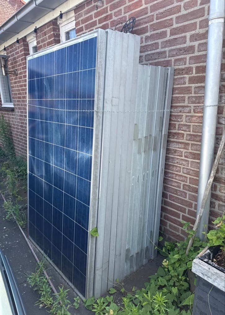 Zonnepanelen set met omvormer en montagemateriaal, Doe-het-zelf en Verbouw, Zonnepanelen en Toebehoren, Ophalen, Gebruikt, Compleet systeem