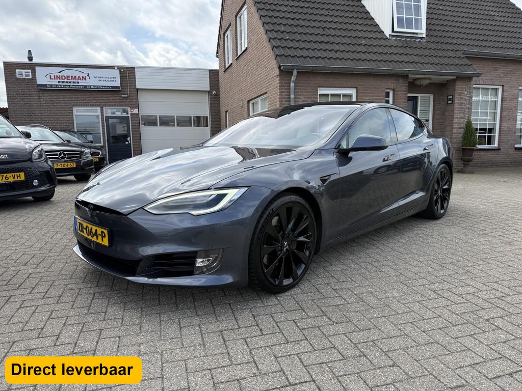 Tesla Model S 100D Panoramadak Camera Autopilot SOH 92% (BTW, Auto's, Automaat, Gebruikt, Beige, 110 €/maand