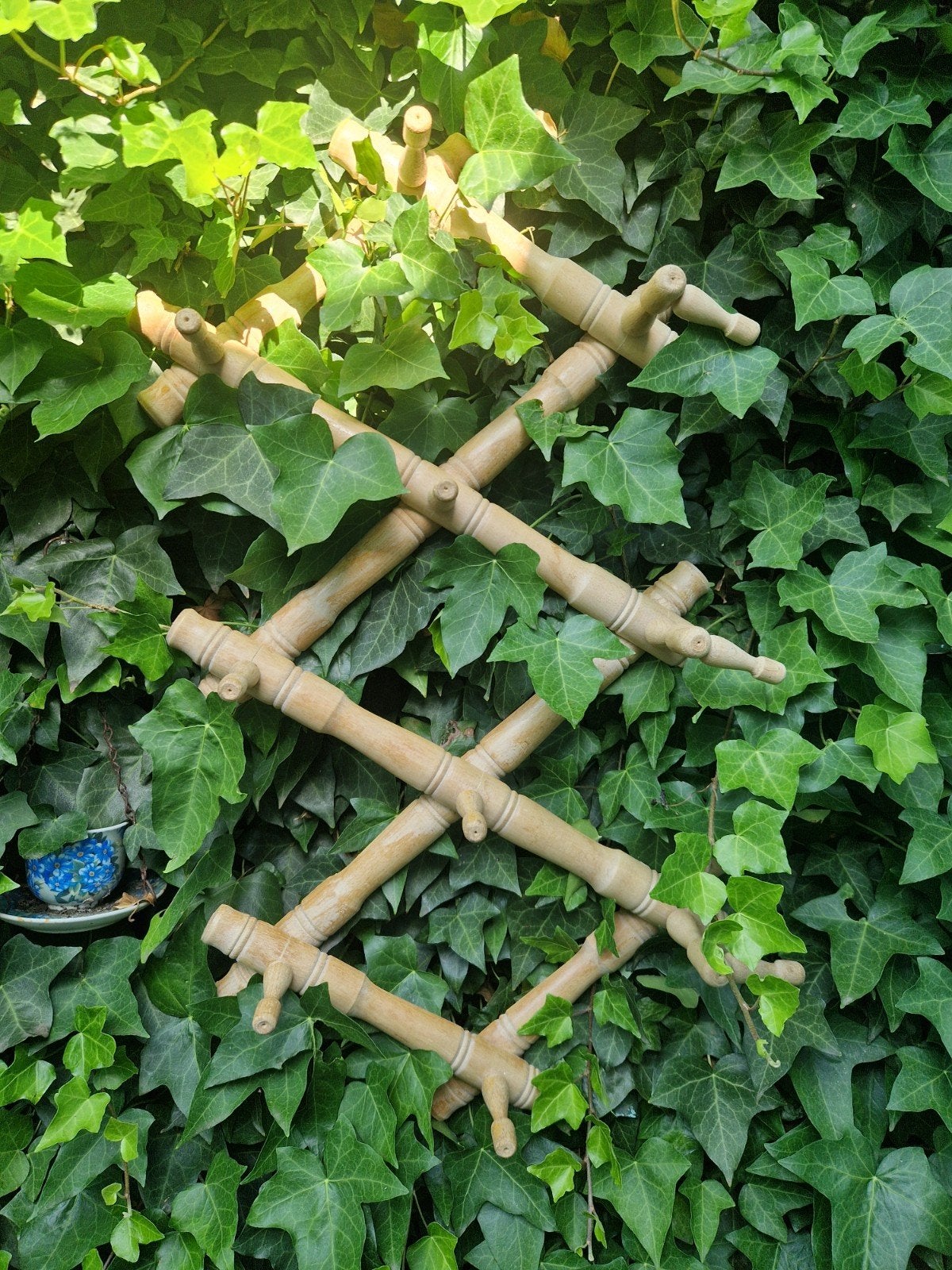 Uitschuifbaar houten rek voor klimplanten, Tuin en Terras, Ophalen of Verzenden, Gebruikt, Hout, Tuinhek