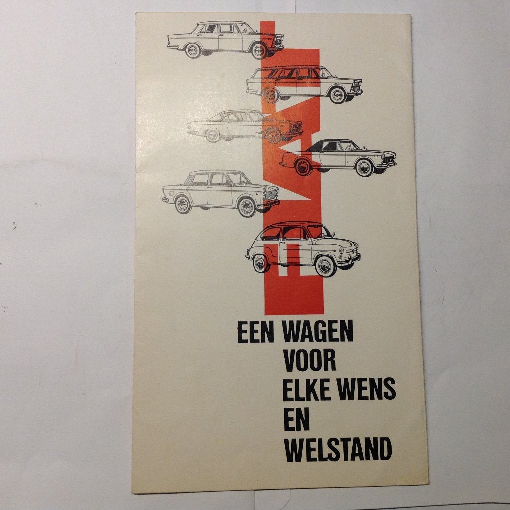 Fiat programma 1964 vouwfolder NED, Ophalen of Verzenden, Nieuw, Overige merken