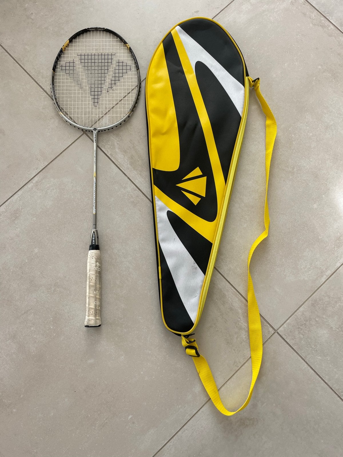 Carlton Fireblade Badmintonracket met hoes, Ophalen of Verzenden, Gebruikt, Racket(s)