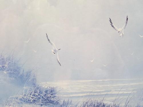 Schilderij / prent met duinlandschap, met passepartout en wi, Ophalen of Verzenden, 'T Olde Gre-j, Info@toldegrej.nl, Endepoelstraat 20f Didam