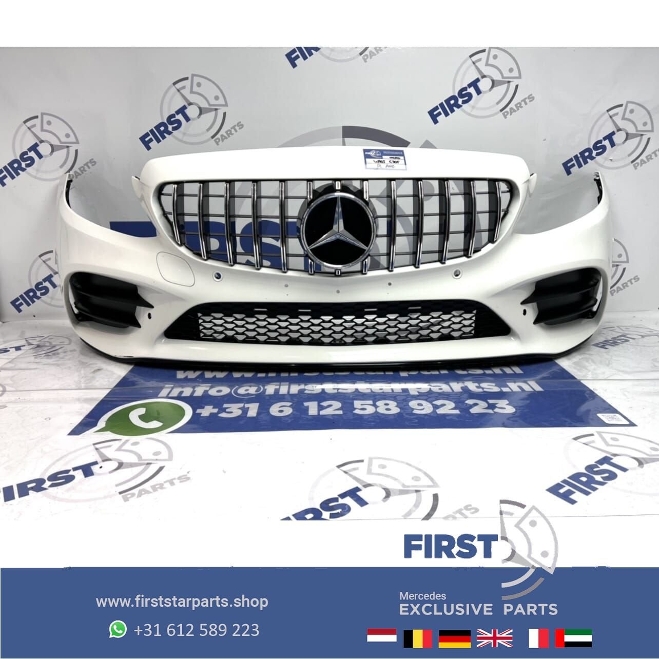 W205 FACELIFT AMG VOORBUMPER + GT GRIL 2021 Mercedes C Klass, Gebruikt, -, Voor, Ophalen of Verzenden