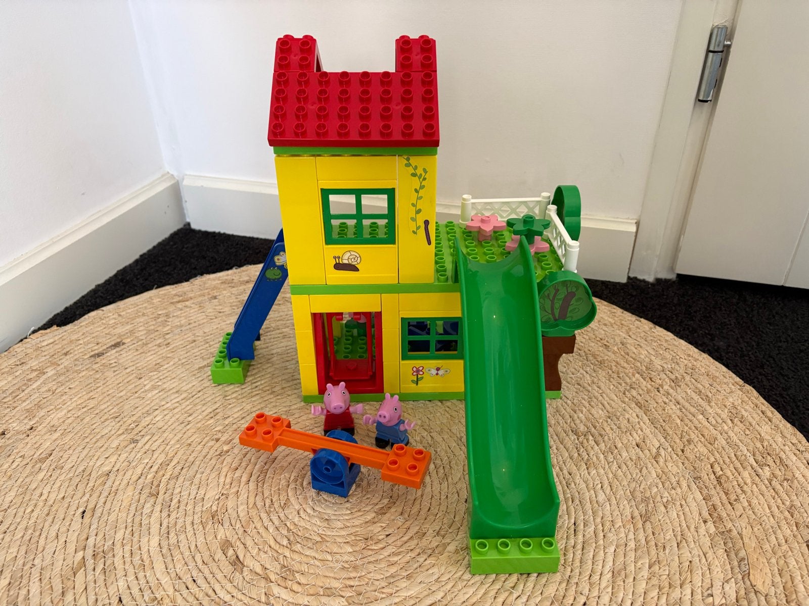 Big-Bloxx Peppa Pig Huis met glijbaan en schommel, Inclusief minifiguren, Gebruikt, Overige thema's, Ophalen of Verzenden
