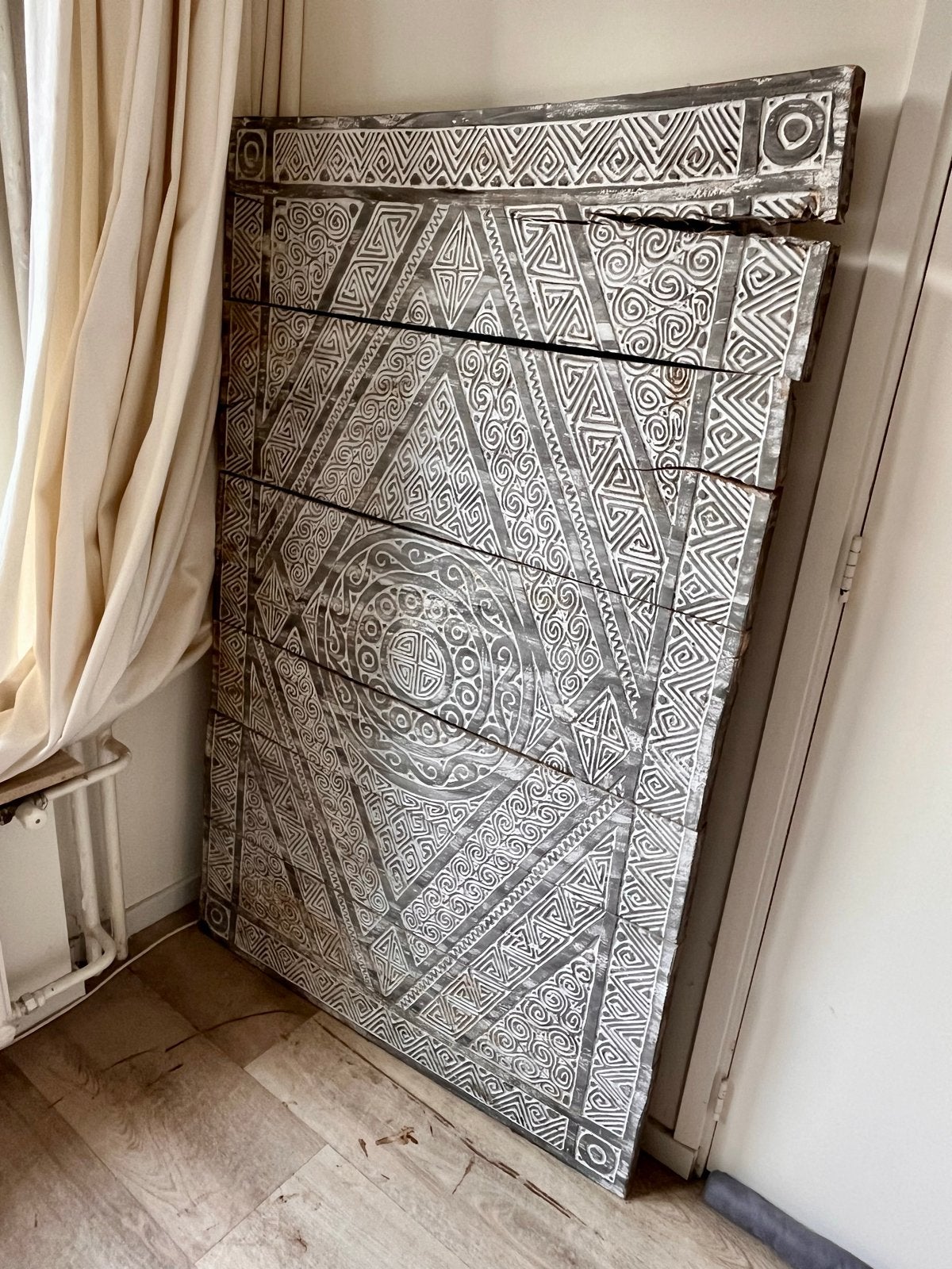 Decoratief houten paneel met etnische patronen - 152x97 cm, Ophalen