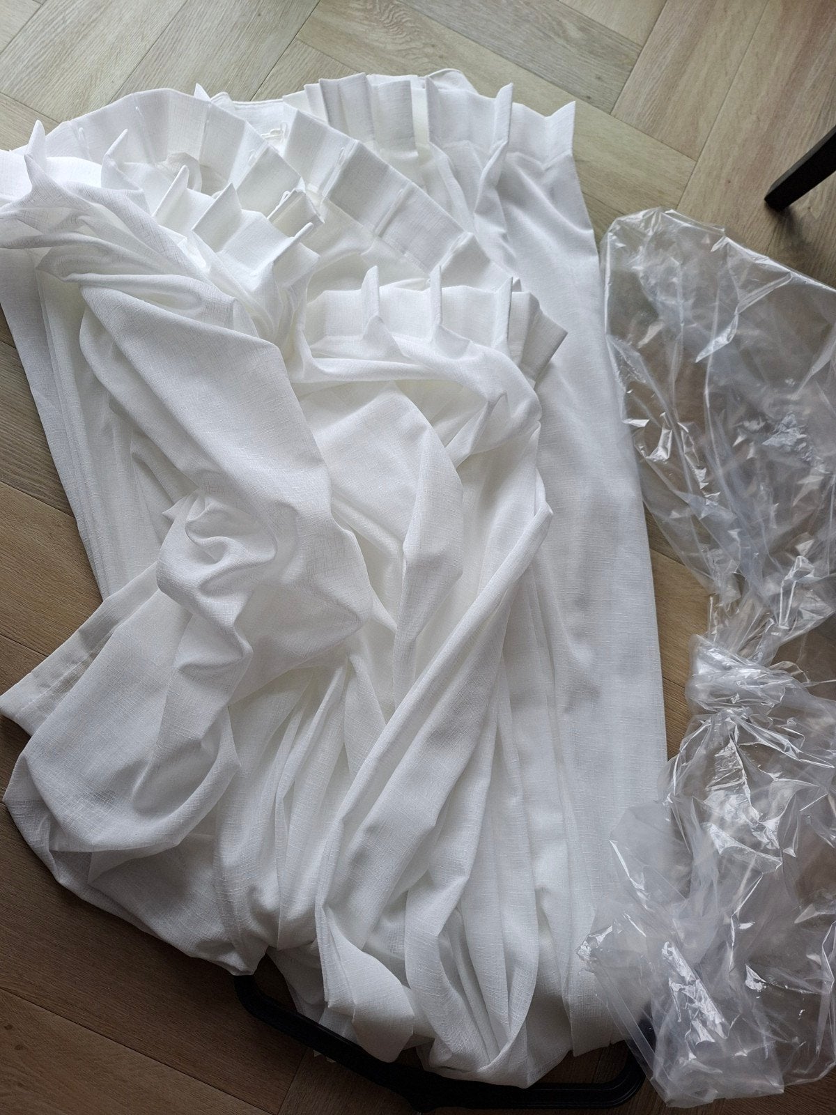 Vitrage inbetween NIEUW 330 breed/250 hoog Vadain Off white, Vitrage, Overige merken, Wit, In te korten