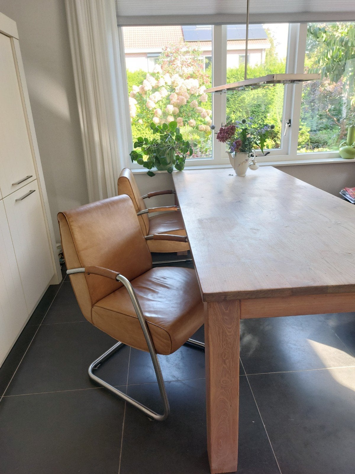 Jess Howard 6 eettafel leren eetkamerstoelen, Ophalen of Verzenden, Gebruikt
