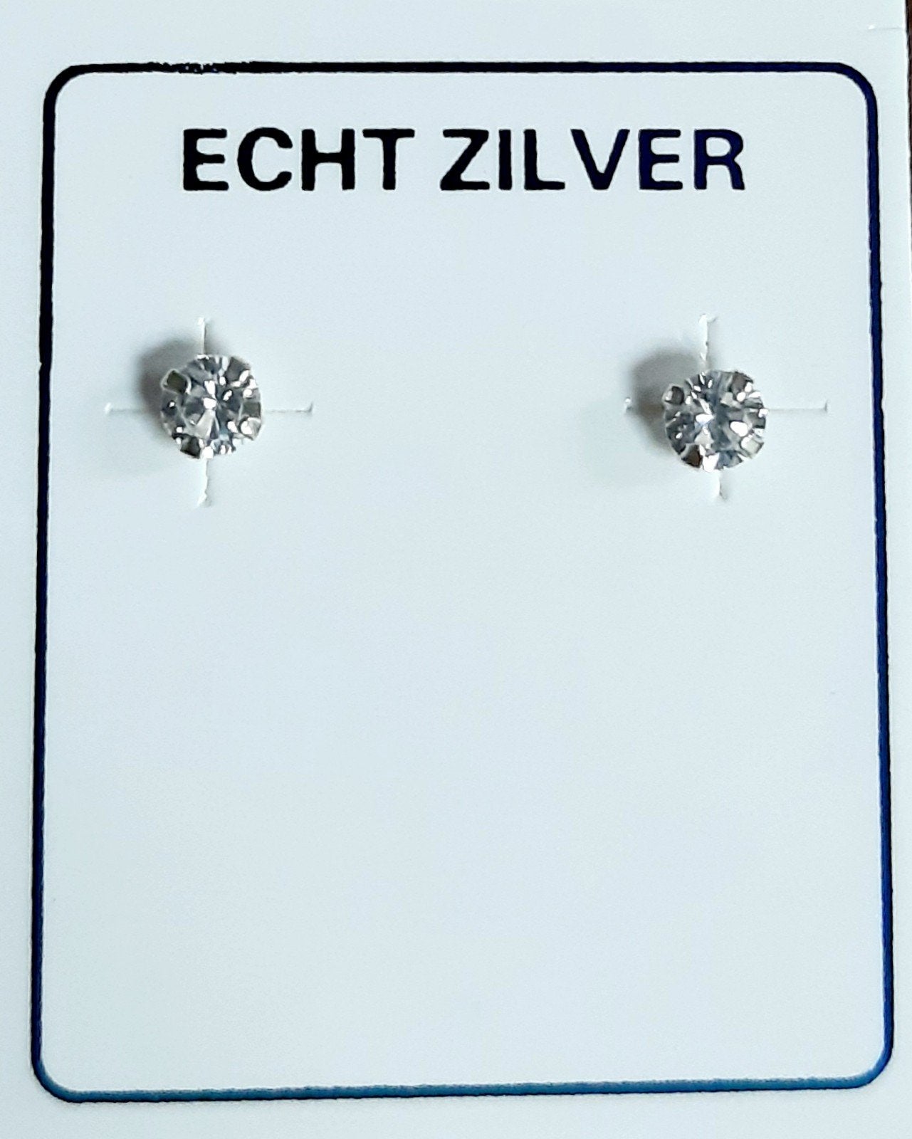 nieuwe fijne zilveren oorknopjes 3 mm doorsnee, Met kristal, Nieuw, Ophalen of Verzenden, Knopjes of Stekers